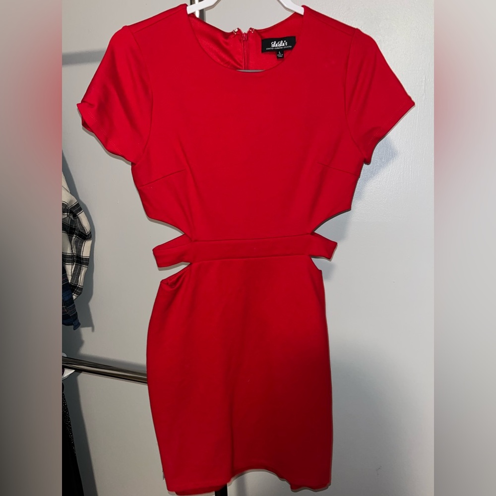 Lulu’s Red Mini Dress Size Large. WORN ONCE! GREAT CONDITION!